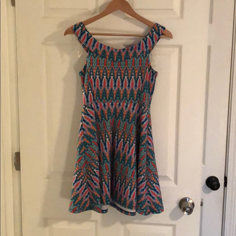 NWOT Colorful, stretchy mini dress.